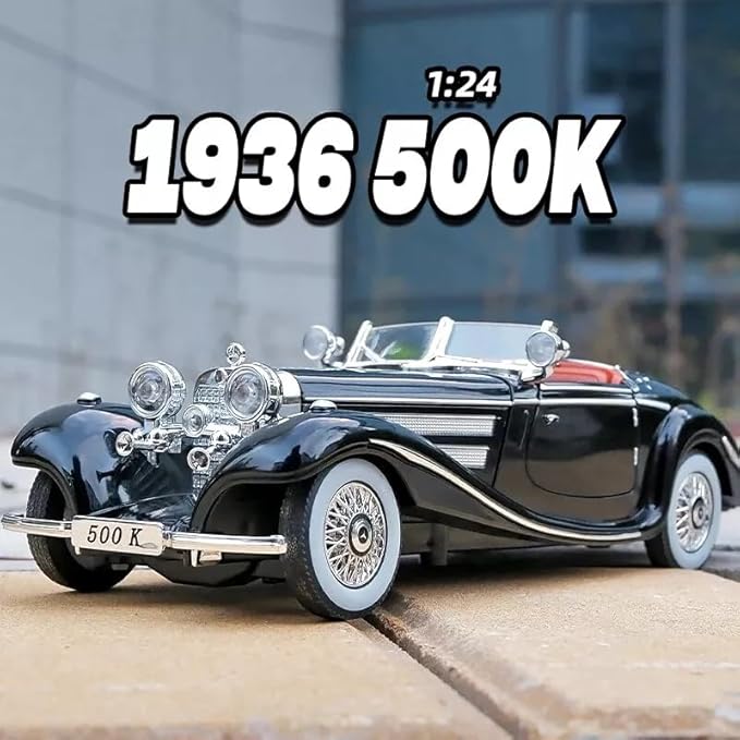 1:24 gari la modeli ya chuma aina ya Benz 500K ya kiwango cha 1:24.